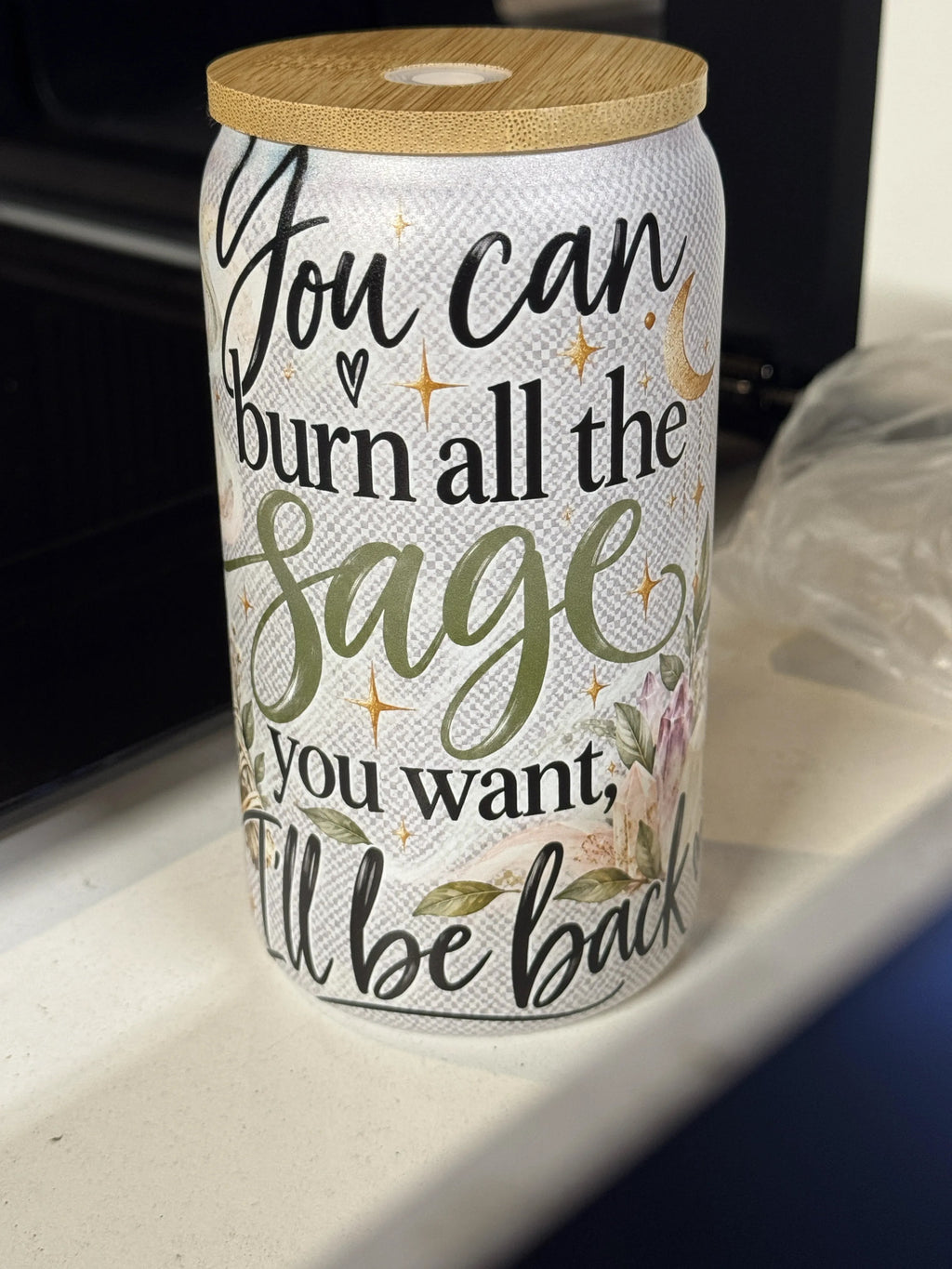 Custom Glass 12 oz Tumbler with Straw